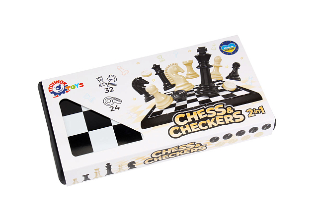 Настільна гра Шахи та шашки 2в1, бренду TechnoK, для 2-2 гравців - KUBIX