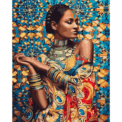 Картина за номерами Дівчина Індії (40х50 см), бренду Strateg - KUBIX