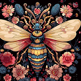 Картина за номерами Бджола і квіткова краса (40х40 см)