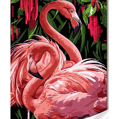 Картина за номерами Рожеві фламінго (30х40 см), бренду Strateg - KUBIX
