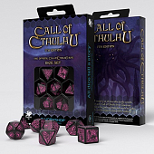 Мініатюра товару Набір кубиків Call of Cthulhu 7th Edition Black & magenta Dice Set (7шт.) - 1
