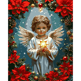 Картина по номерам Рождественский ангел (40х50 см) - KUBIX Картина по номерам Рождественский ангел (40х50 см)