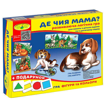 Настільна гра Де чия мама?, бренду Київська фабрика іграшок, для 1-2 гравців - KUBIX