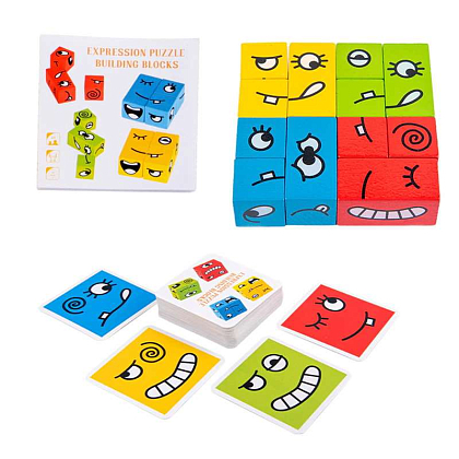 Настольная игра Забавные Кубики (Expression puzzle), бренду Bloomy Brain Toys, для 1-2 гравців, час гри < 30мин. - 3 - KUBIX