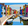 Мініатюра товару Картина за номерами Будинки над водою (40х50 см) - 1