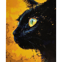 Картина по номерам Черная кошка (30х40 см)