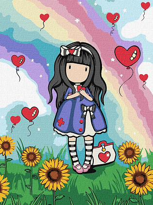 Картина по номерам Дівчина в соняшнику (30х40 см), бренду Ідейка - KUBIX