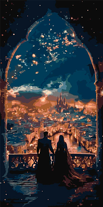 Картина по номерам Романтика под звездным небом (40х80 см), бренду Origami - KUBIX