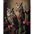 Миниатюра товара Картина по номерам Заинтересованные совы (40х50 см) - 1
