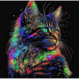 Картина по номерам Яркий котенок (40х40 см)