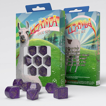 Набір кубиків Llama Zippy Modern Dice Set (7), бренду Q-Workshop - KUBIX