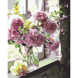 Картина за номерами Квіти у бутлі (40х50 см)