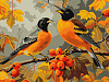 Картина по номерам Птички на ветке (30х40 см)