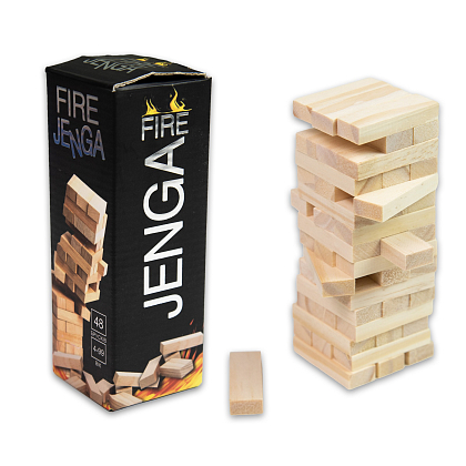 Настільна гра Вогоняна Дженга міні (Fire Jenga mini) 48 брусків, бренду Strateg, для 2-4 гравців, час гри < 30хв. - 2 - KUBIX