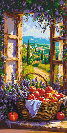 Картина за номерами Фруктовий кошик (40х80 см)