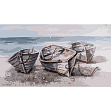 Миниатюра товара Картина по номерам Лодки на берегу моря (50х25 см) - 1