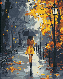 Картина по номерам Під осінньою зливою (40х50 см)