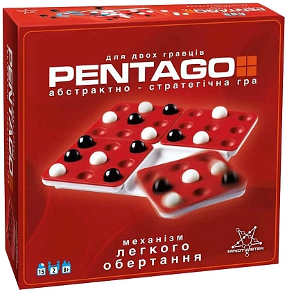 Настільна гра Пентаго (Pentago), бренду Mindtwister AB, для 2-2 гравців, час гри < 30хв. - KUBIX