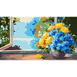 Мініатюра товару Картина за номерами Букет квітів на вікні (50х25 см) - 1