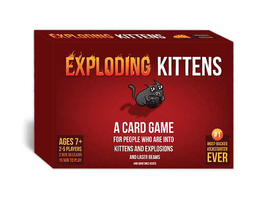 Настольная игра Взрывные котята (Exploding Kittens) (EN), бренду Exploding Kittens, для 2-5 гравців, час гри < 30мин. - KUBIX