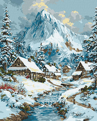Картина по номерам Новогодний пейзаж (40х50 см), бренду Идейка - KUBIX