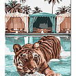 Миниатюра товара Картина по номерам Брутальный тигр на отдыхе (30х40 см) - 1