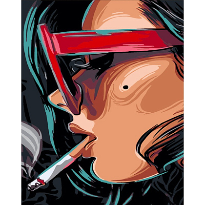 Картина за номерами Червоні окуляри (40х50 см), бренду Strateg - KUBIX