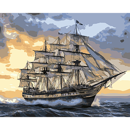 Картина за номерами Корабль у відкритому морі (40х50 см)