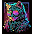 Миниатюра товара Картина по номерам Крутой кот в солнцезащитных очках (40х40 см) - 1