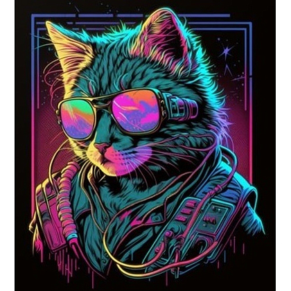 Картина по номерам Крутой кот в солнцезащитных очках (40х40 см), бренду Strateg - KUBIX