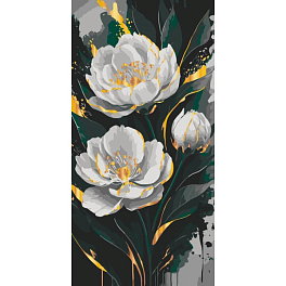 Картина по номерам Золото пионов (40x80 см)