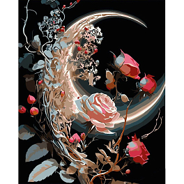 Картина по номерам Луна в розах (40х50 см)