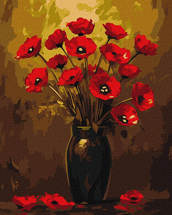 Картина по номерам Букет маків (40х50 см), бренду Ідейка - KUBIX