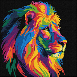 Картина по номерам Яркий лев (30х30 см)