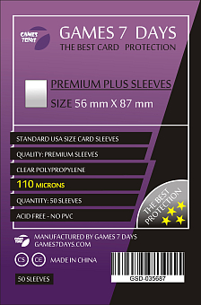 Протекторы Games7Days (56 x 87 мм) Premium Plus USA (50 шт) - KUBIX Протекторы Games7Days (56 x 87 мм) Premium Plus USA (50 шт)