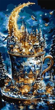 Картина по номерам Різдвяне казкове місто (40х80 см), бренду Origami - KUBIX