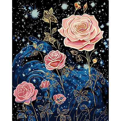 Картина по номерам Звездные розы (40х50 см), бренду Strateg - KUBIX