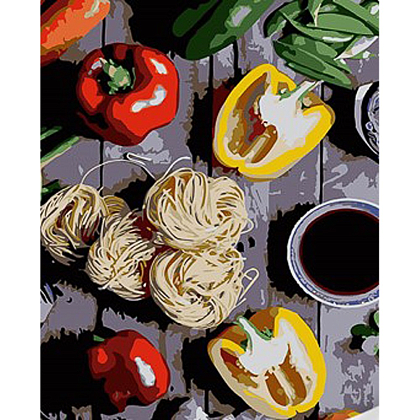 Картина за номерами Асорті з перців (30х40 см), бренду Strateg - KUBIX