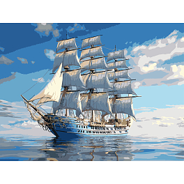 Картина по номерам Корабль на горизонте (30х40 см)
