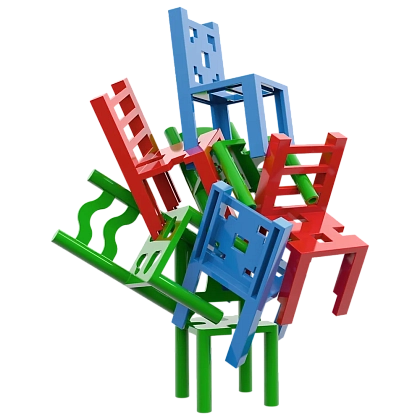 Настольная игра Стульчики для 3-х игроков (Mistakos. Chairs 3), бренду Trefl, для 1-3 гравців, час гри < 30мин. - 3 - KUBIX