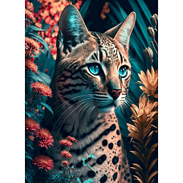 Алмазная мозаика Кот-хищник (50х65 см)
