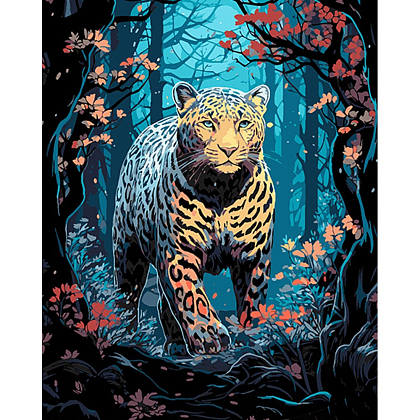 Картина по номерам Леопард на охоте (40х50 см), бренду Strateg - KUBIX