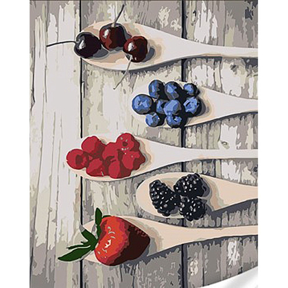 Картина по номерам Ложечки фруктов (30х40 см), бренду Strateg - KUBIX
