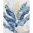 Миниатюра товара Картина по номерам Синие листья (40х50 см) - 1