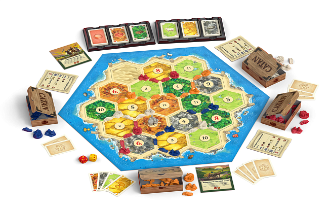 Настольная игра CATAN. Настольная игра (Settlers of Catan), бренду Rozum, для 3-4 гравців, час гри > 60мин. - 2 - KUBIX