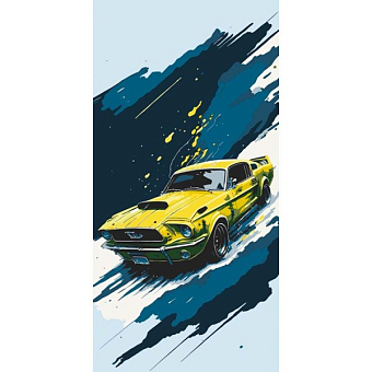 Картина по номерам Ford Mustang (40х80 см) - KUBIX Картина по номерам Ford Mustang (40х80 см)