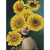 Алмазная мозаика Леди с подсолнухами (30х40 см)