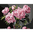 Мініатюра товару Картина за номерами Рожеві півонії у скляній вазі (30х40 см) - 1