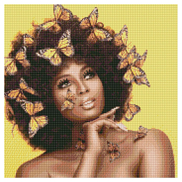 Алмазная мозаика Красавица с бабочками (50х50 см)