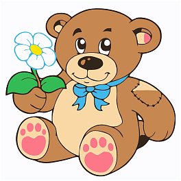 Картина за номерами Ведмедик з квіткою (20х20 см)